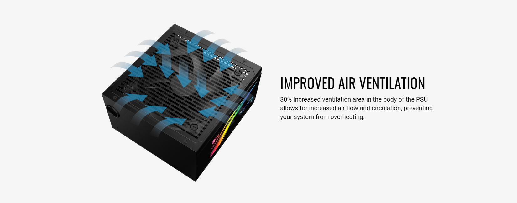 Nguồn Aero Cool Lux RGB 750W ( 80 Plus Bronze/Màu Đen/Led RGB) với các cải tiến về thông gió